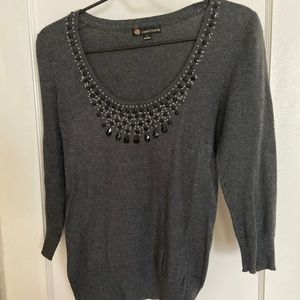 Embellished Gray Sweater